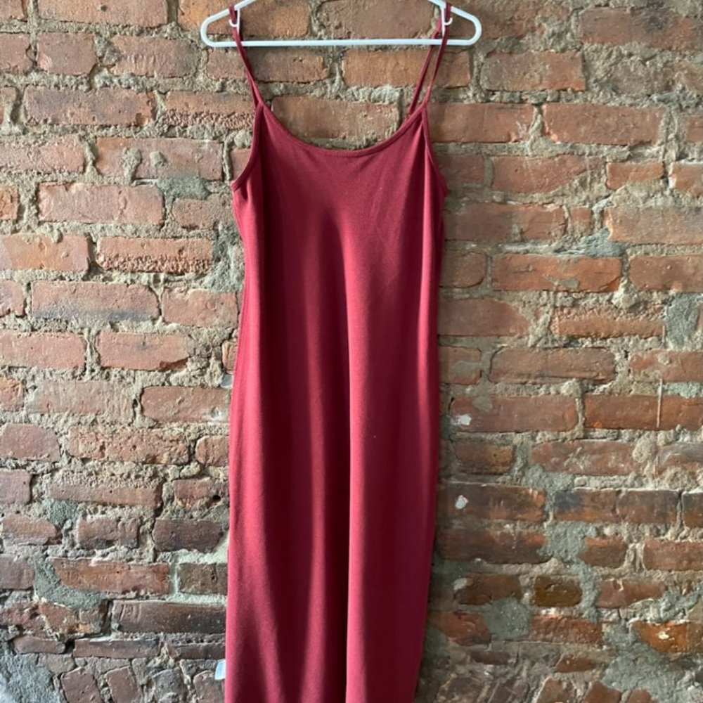 Red American Apparel midi dress